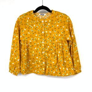 Primigi Golden Yellow Long Sleeve Top Girls Size 4 Button Front